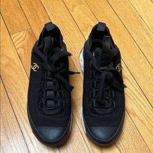 Chanel Black Sneakers with Logo